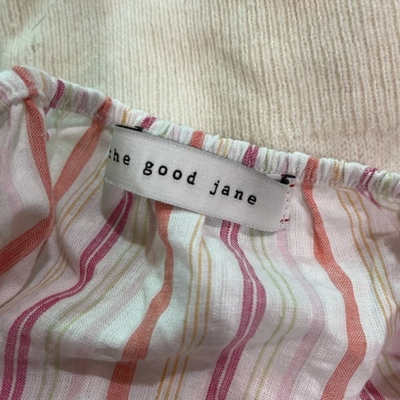 The Good Jane Striped Knot Front Pink Top - Picture 4 of 4